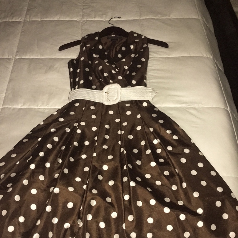 Vintage Jessica Howard Brown Polka Dot Dress